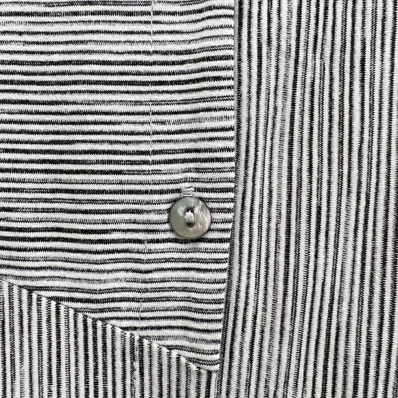 Joseph Ribkoff Tunic Top Womens 14 Striped Button Mother of Pearl Asymmetrical - Picture 4 of 9